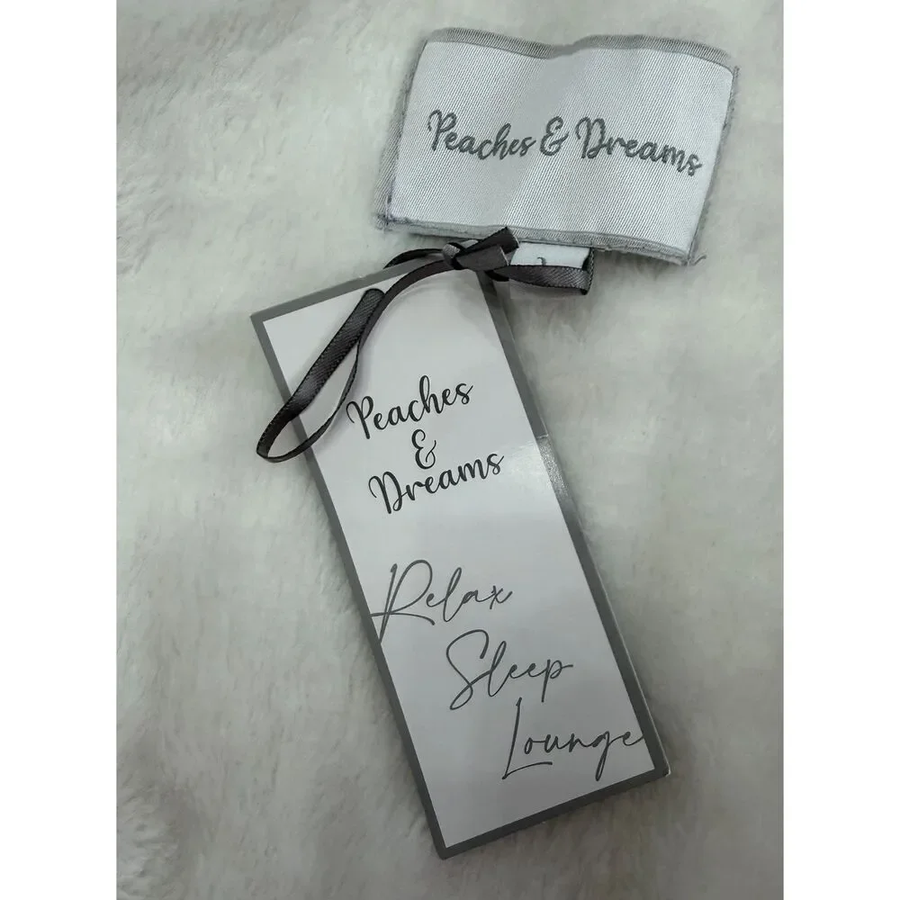Peaches & Dreams Bathrobe Plush Soft Faux Fur Cozy Warm Robe Women's Size L - Picture 5 of 7